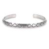 2023 Retro Men's Geometric Woven Cable Open Bangle in Silver-Plated Copper