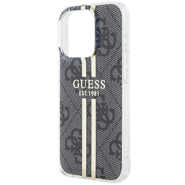 Guess Guhcp15Lh4Psegk Iphone 15 Pro 6.1 Czarny/Black Hardcase Iml 4G Gold Stripe