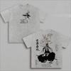 Manga T-shirt Summer Casual Short Sleeve Oversized Tee Clothes Men Clothing Vintage Washed Cotton T Shirt