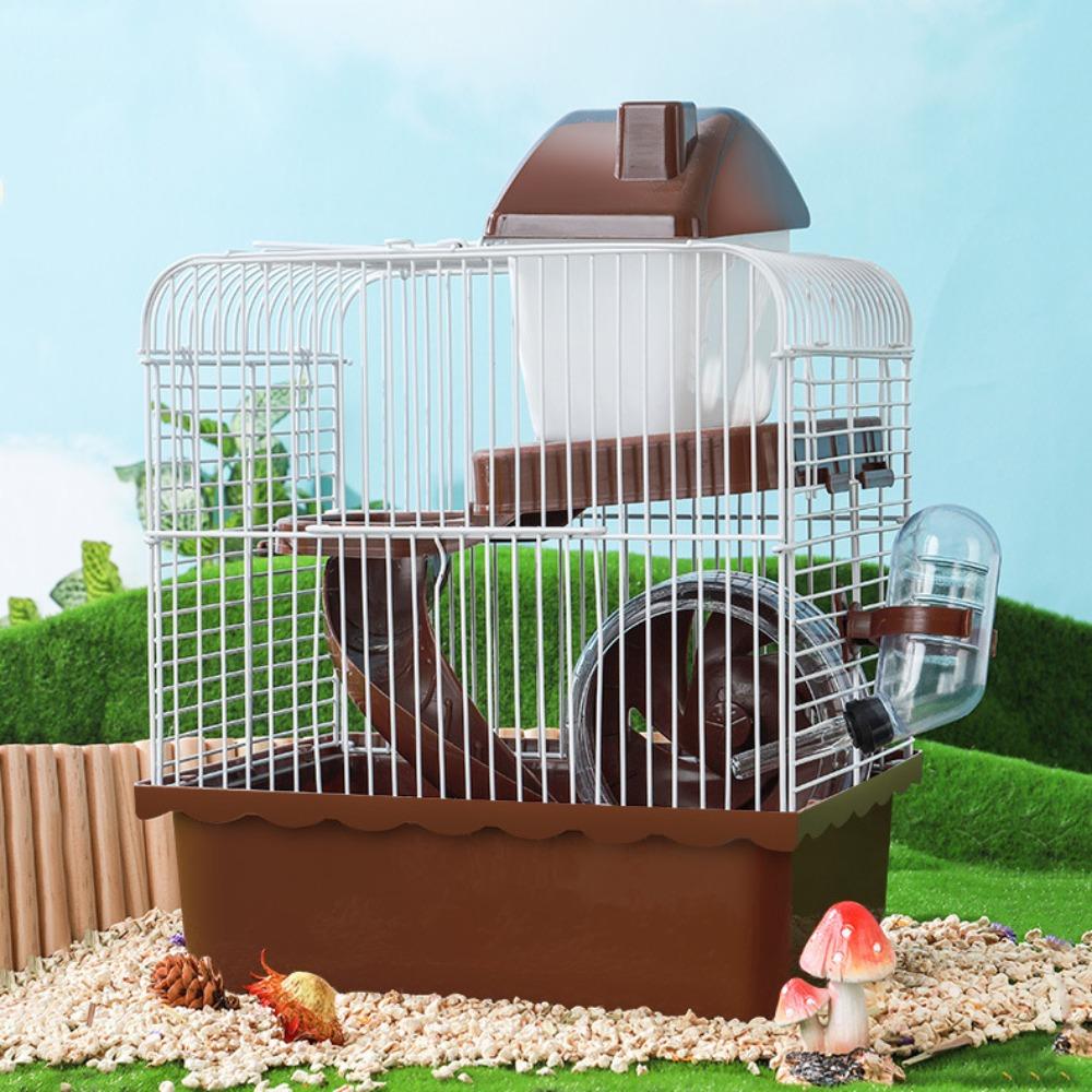 Removable Hamster Habitat Cage Feeding Bottle Hamster Nest Pet Castle Cage  Small Animals
