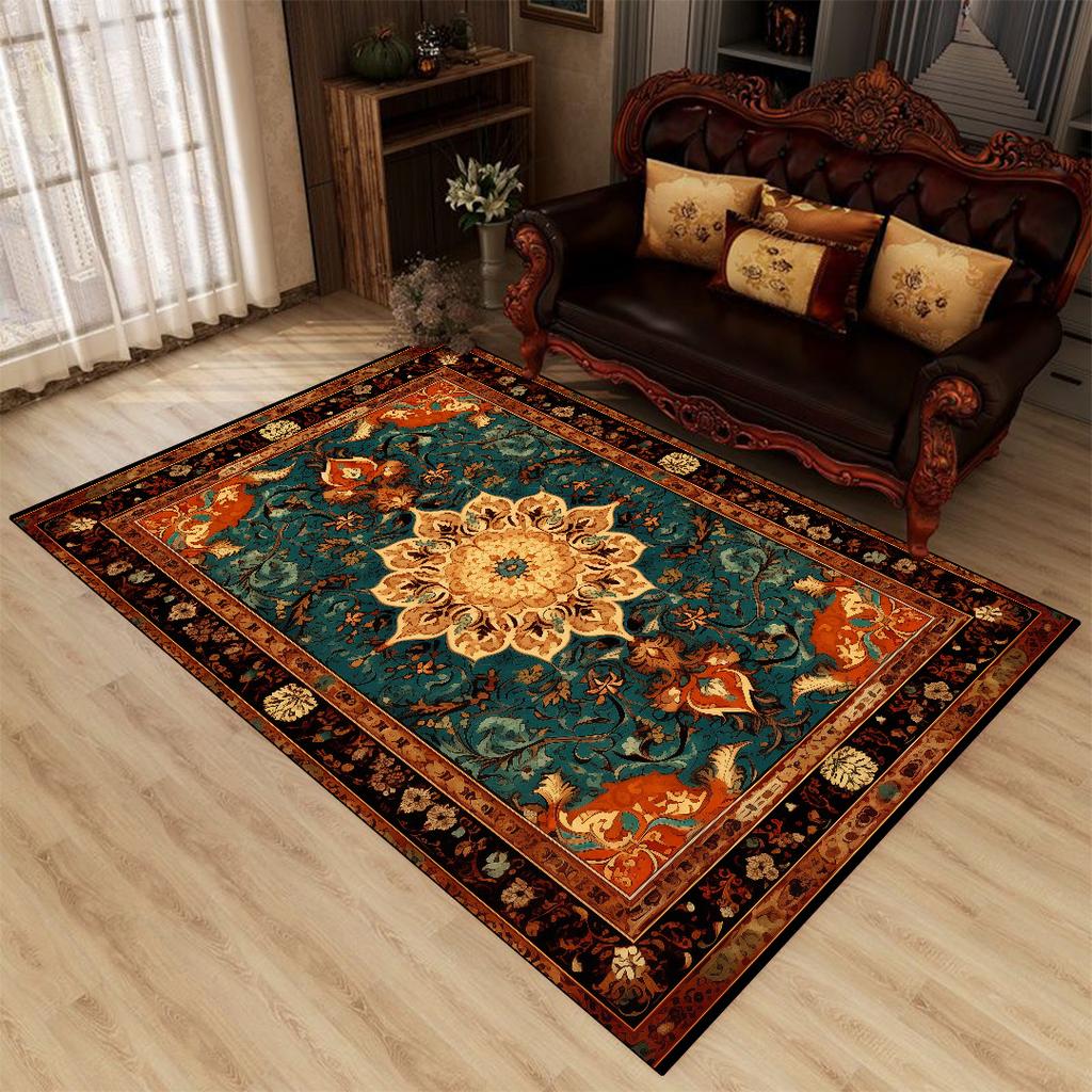 Persian Classical Style CARPET FOR LIVE ROOM Washable Soft Lounge Rug Room Decor Home Mats Easy Clean 160x230 Flannel Office 
