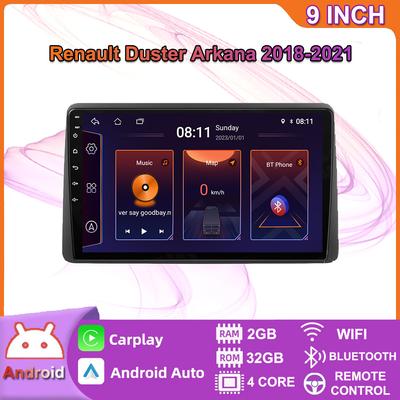 Renault Duster Arkana 2018 - 2021 için GPS navigasyon Android araba radyo Video Stereo oynatıcı RDS Carplay ile 2 + 32GB