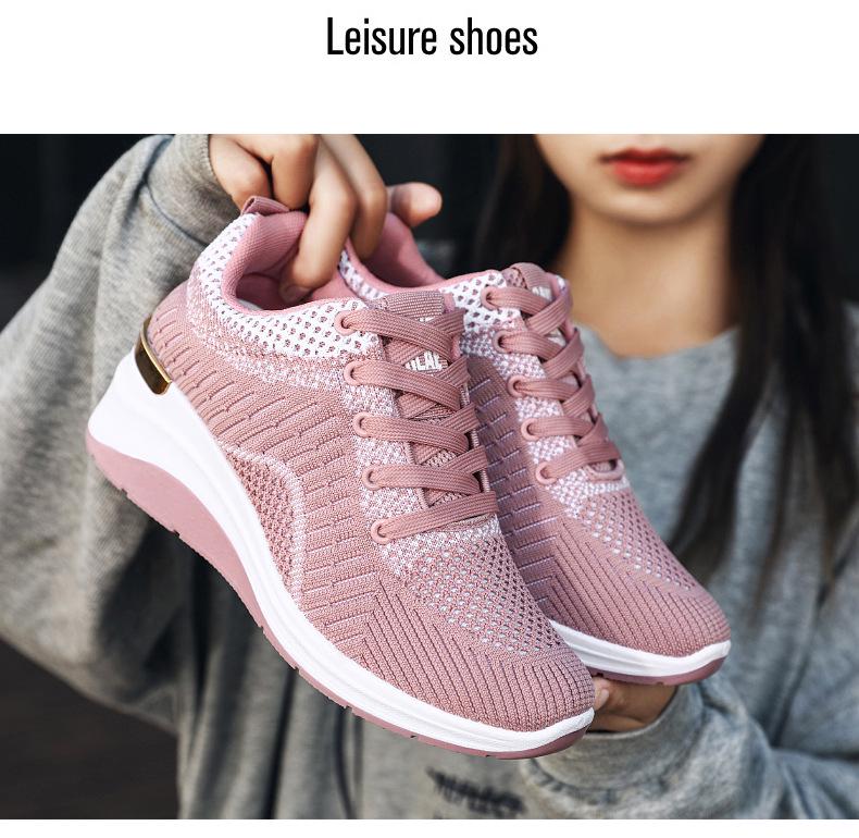 Summer 2025 Women's Breathable Thick Sole Sneakers with Inner Heightening