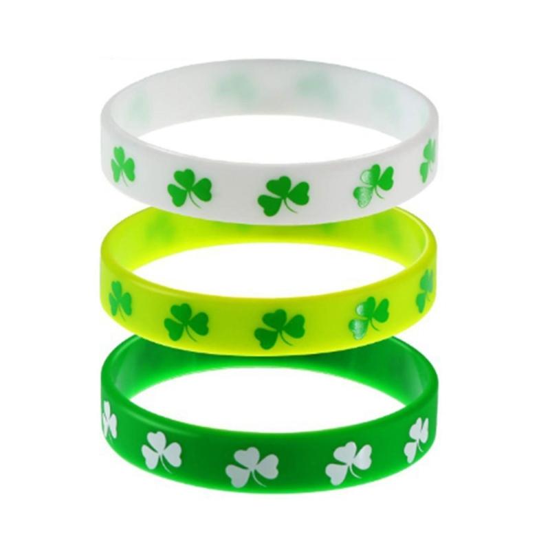 10 stuks Sint Patrick's Dag Siliconen Armband Vakantie Festival Cadeau voor Kind Kinderen Podiumoptreden Cadeau Geschenken