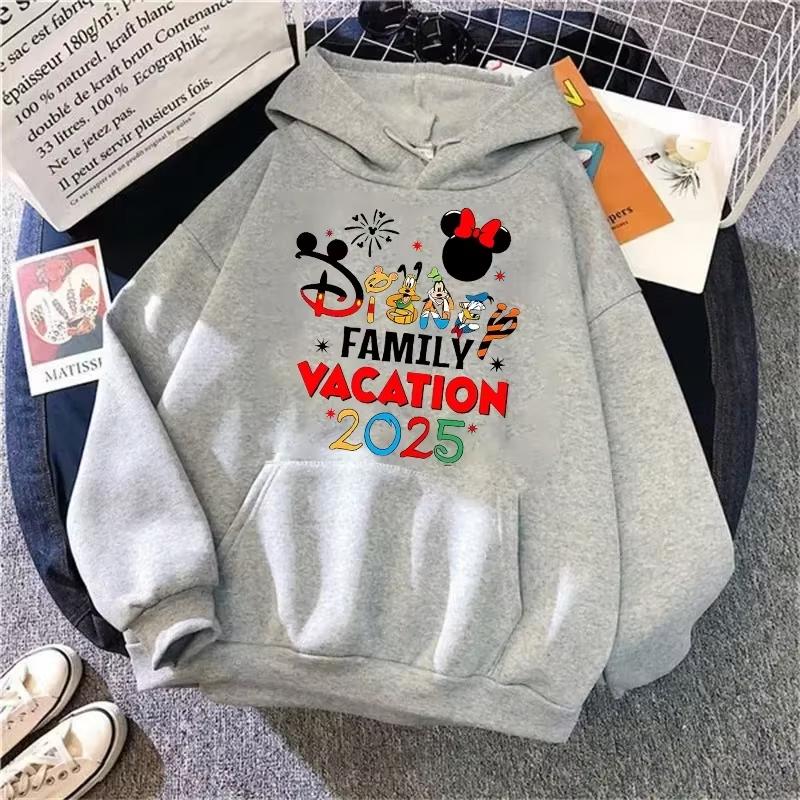Fashion 2025 Disneyland Travel Graphic Hoodies Disney Family Vacation Printed Hoodies Autumn Pullover Tops Women Sweatshirt