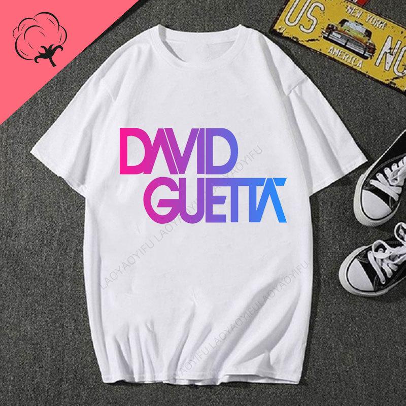 

France Singer David Guetta T Shirt Streetwear Casual Cotton Crewneck Two Side Graphic T Shirts Unisex Women New Fashion Clothes 3XL