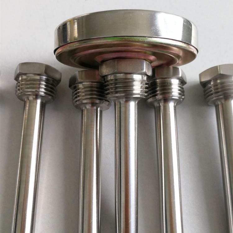 Haichen Bottom Connection Type Stainless Steel Bimetal Dial Probe Thermometer with Thermowell