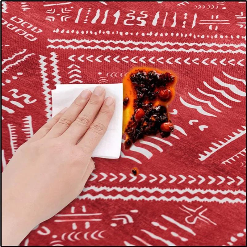 Водонепроницаемая полосатая скатерть с геометрическими линиями OiFabric — фото 5