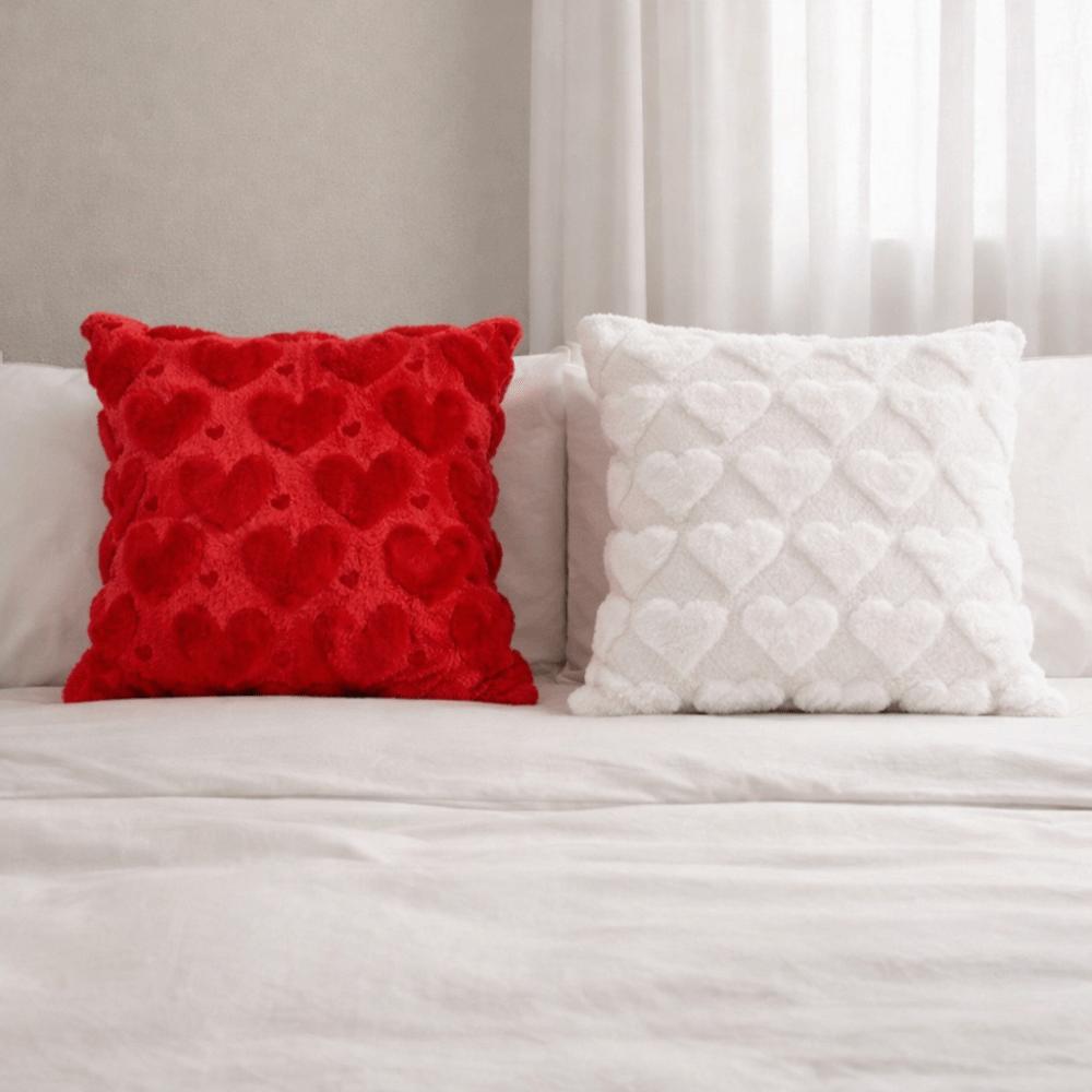 45*45 CM Heart Plush Pillow Cover Soft Throw Pillow Cover Embroidery Pillowcase  Gift