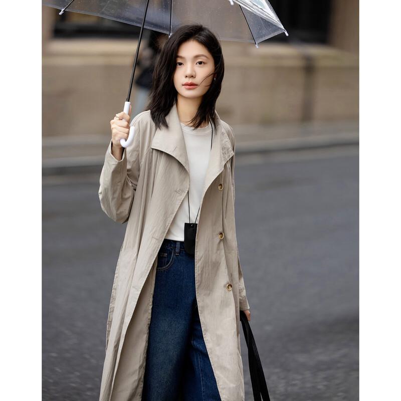 Women's Academy Style Pleated Trench Coat