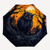 1pc Halloween Owl Automatic Folding Umbrella, Lightweight Retractable Compact Travel Umbrella, 8-Rib Sturdy Frame149