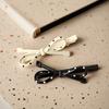 2Pcs French Style Hairpin Dot Print Hollow Bow Design Hair Clips Face Slimming Versatile Hair Accessory