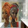 Vibrant African-Themed Shower Curtain: Water-Resistant, Non-Woven Fabric, Machine Washable, Ideal For Home And Hotel Bathrooms.