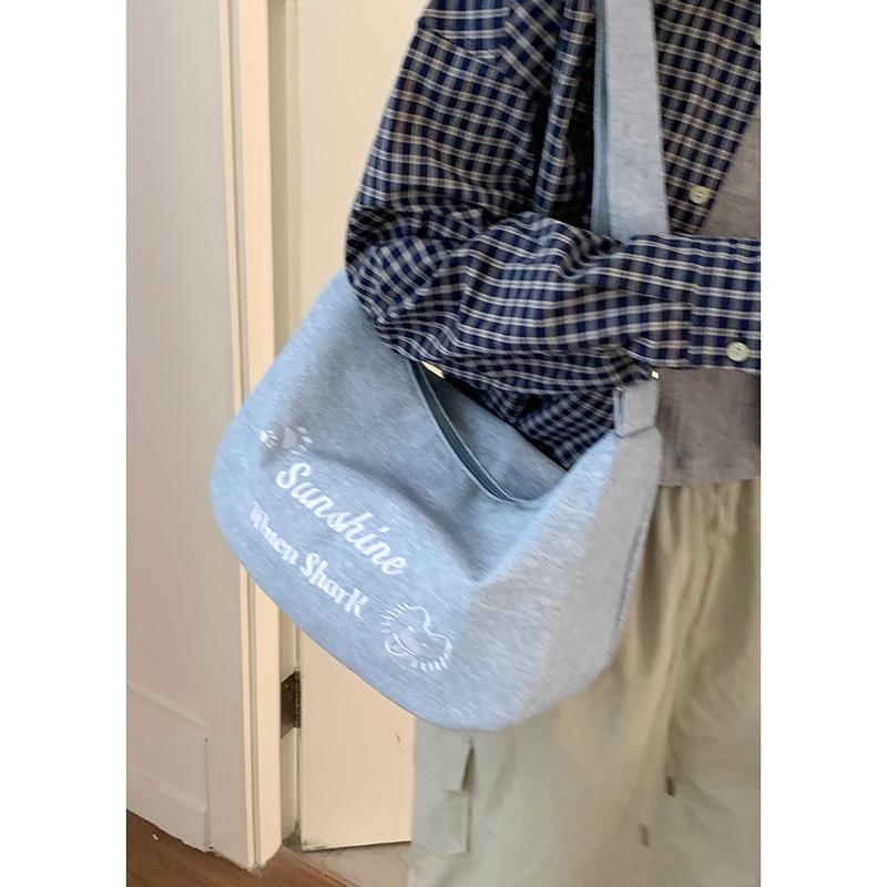 

Повседневная холщовая сумка из денима с надписью, женская новая модная сумка-тоут, универсальная сумка-мессенджер