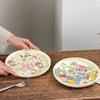 Retro Kwiatowy Naszkliwny Ceramiczny Zastawa Stołowa Talerz Sałatkowy Talerz Głęboki Talerz Calowy Talerz na Warzywa Wysoki Zmysł Wysoka Wartość Gospodarstwo Domowe