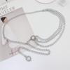 Metal waist chain, women's dress, ins style popular decorative chain, adjustable waist belt