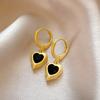 Silver Needle Retro Black Zircon Love Butterfly Earrings Sweet Cool Style Personality Earrings Light Luxury Premium Earrings