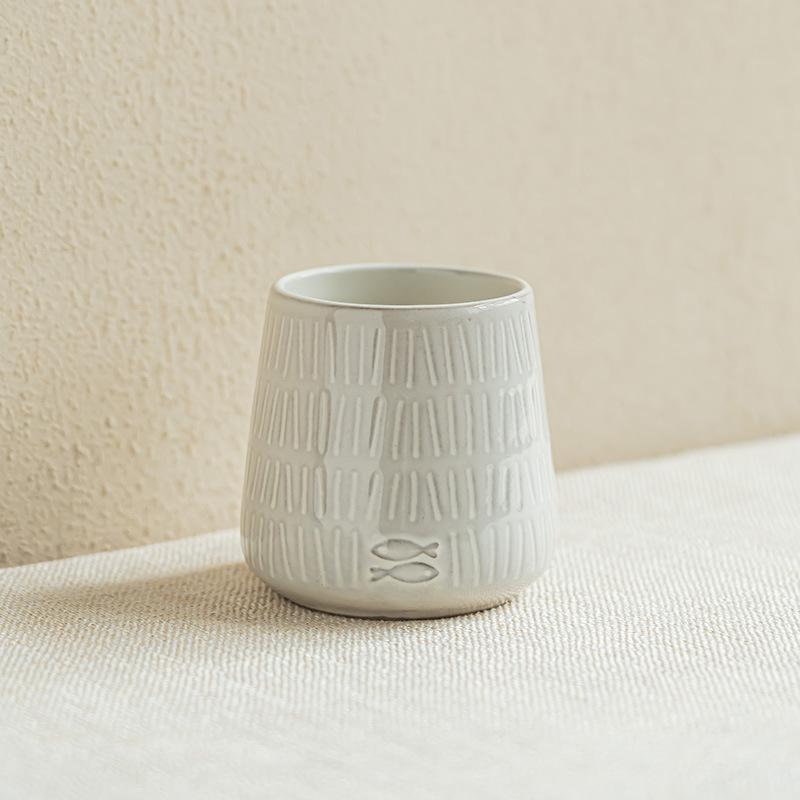

Simple ceramic cup Large capacity fat drinking cup High value texture milk cup Household coffee cup 601-700ml