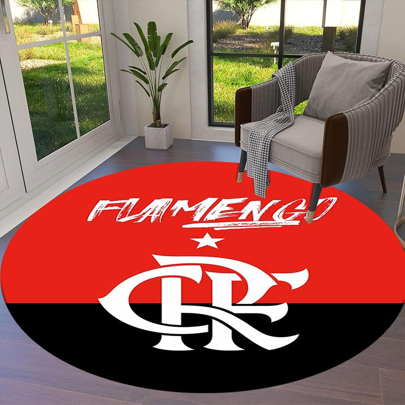 Clube De Regatas Do Flamengo Round Area Rug,Carpet Rug for Living Room Bedroom Sofa Playroom Decor,Non-slip Floor Mat