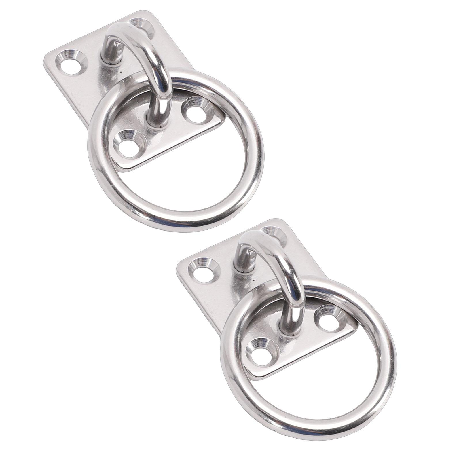 Pad Eye Hook Plate, Stainless Steel   Eye Plate with   Marine Grade, 304 Stainless Steel, 30x35mm, 5mm Wire Diameter, Kayaks, Canoes, S