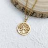 Fashionable and Simple Stainless Steel Gold-plated Necklace, Silver Tree of Life O-shaped Chain, Rose Gold Women's Necklace