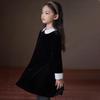 Hacikis Girls' Velvet School Style Party Dress
