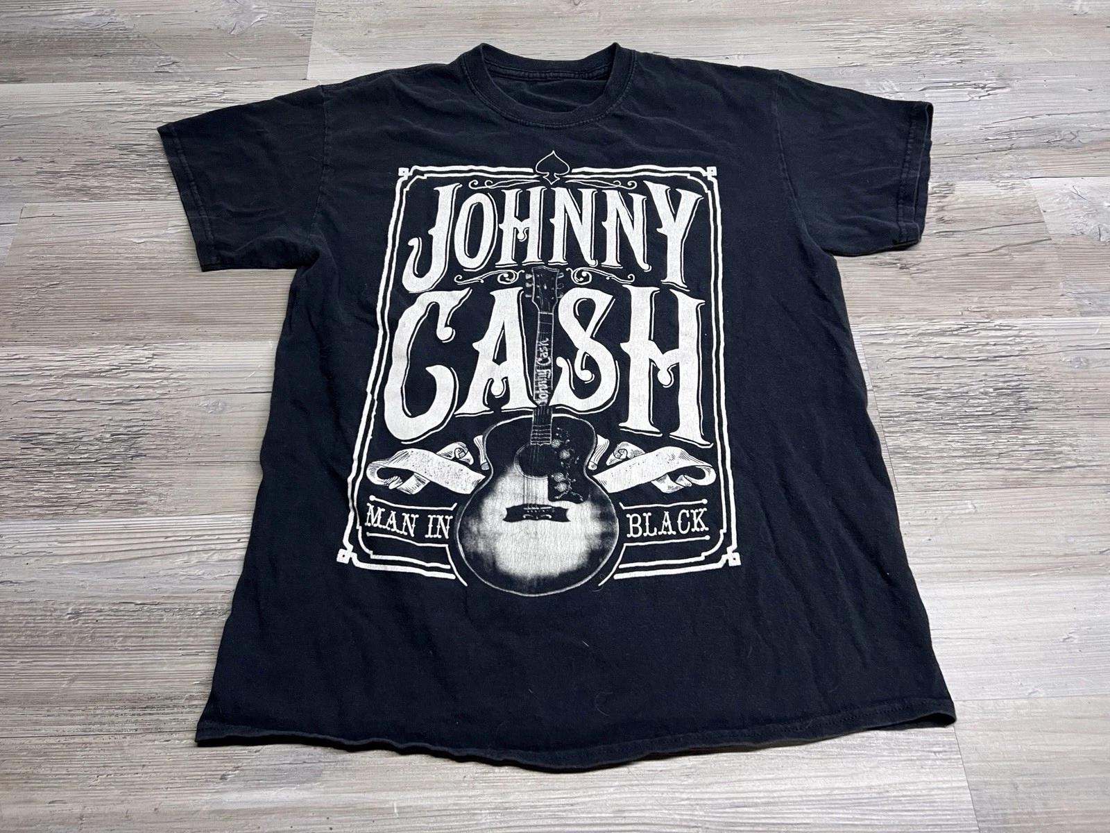 

Johnny Cash Man in Black Outlaw Country Rock T-Shirt Short Sleeve Adult Size M XL