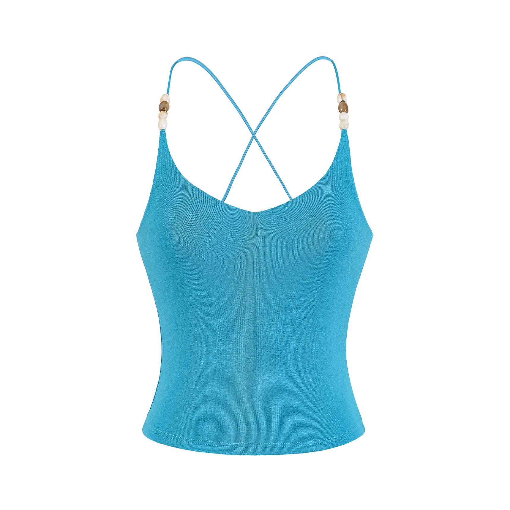 

Chic Beaded Halter Top for Women - Spring/Summer 2026 Collection Small