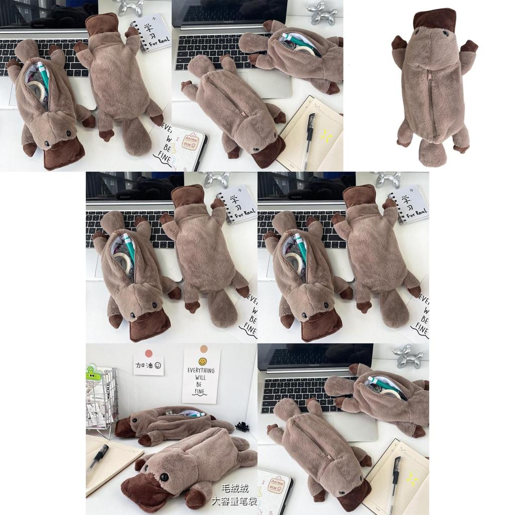 Entzückendes Plüsch-Schnabeltier-Federmäppchen mit großer Kapazität, niedliche Kinderschreibwarentasche