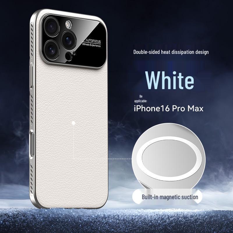 iPhone 17 Leather Case with Heat Dissipation, Magnetic Charging, and Full Coverage Anti-Fall Protection