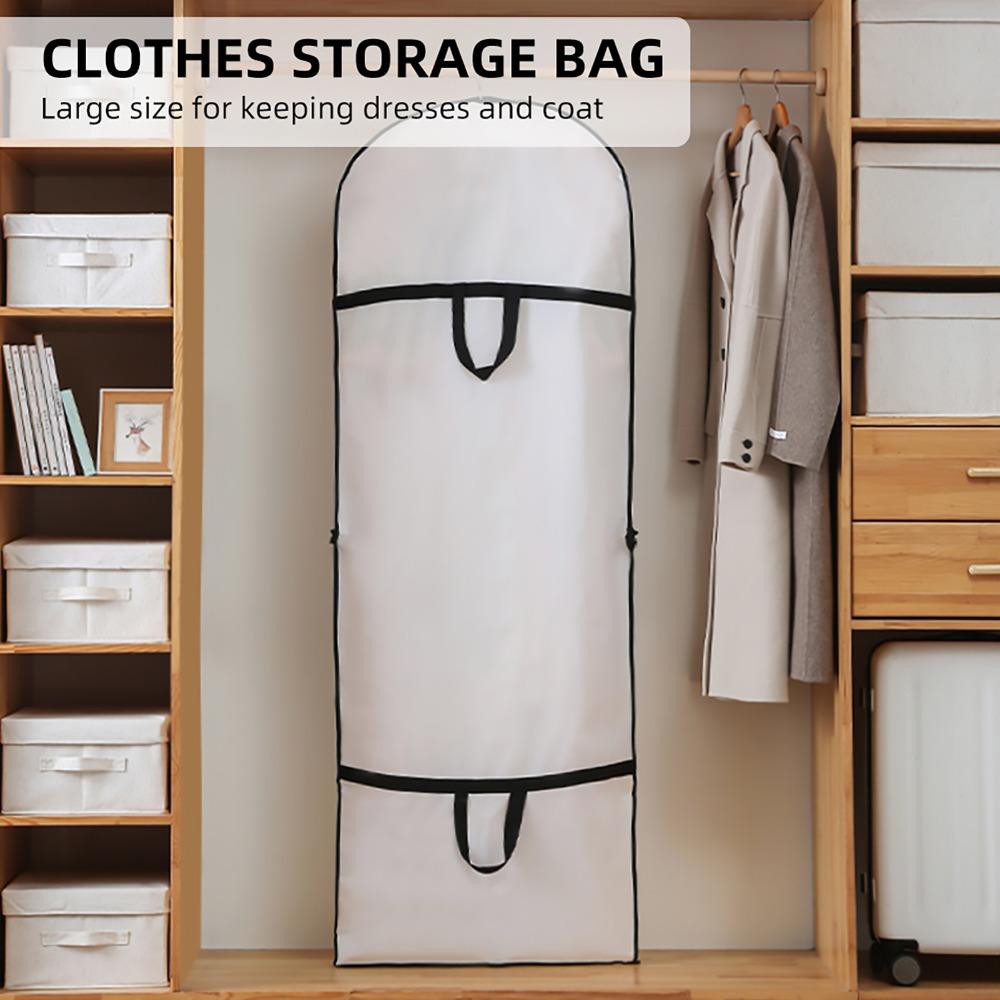 60*180cm Garment Bag Large Hanging Garment Cover Washable Wedding Dress Bag Travel Use