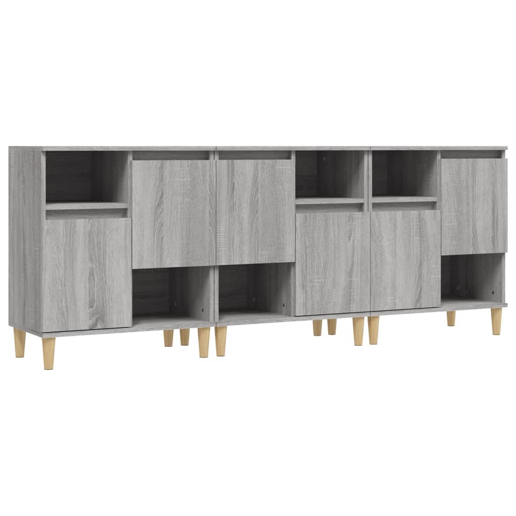 Sideboards 3 pcs. Grey Sonoma 60 x 35 x 70 cm Engineered Wood