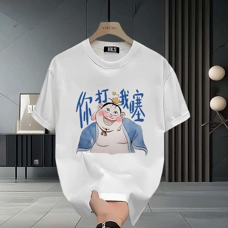 2025 summer pure cotton T-shirts for Women cute cartoon print casual t shirt Female Harajuku Oversized Short Sleeve white y2k Tops hip hop Streetwear