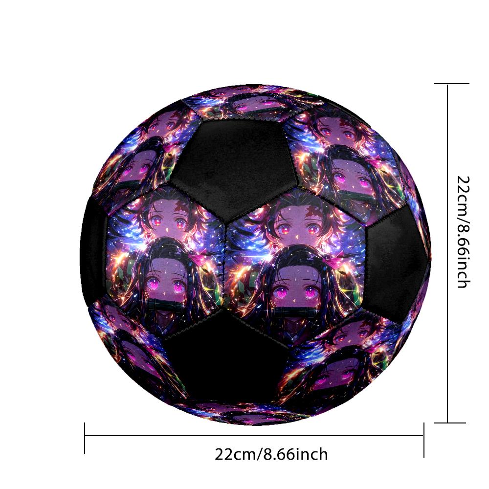 Soccer Ball Colorful Machine Stitched PVC Size 5 Team Training Competition Ready Durable High-Bounce Cool Sports Gift