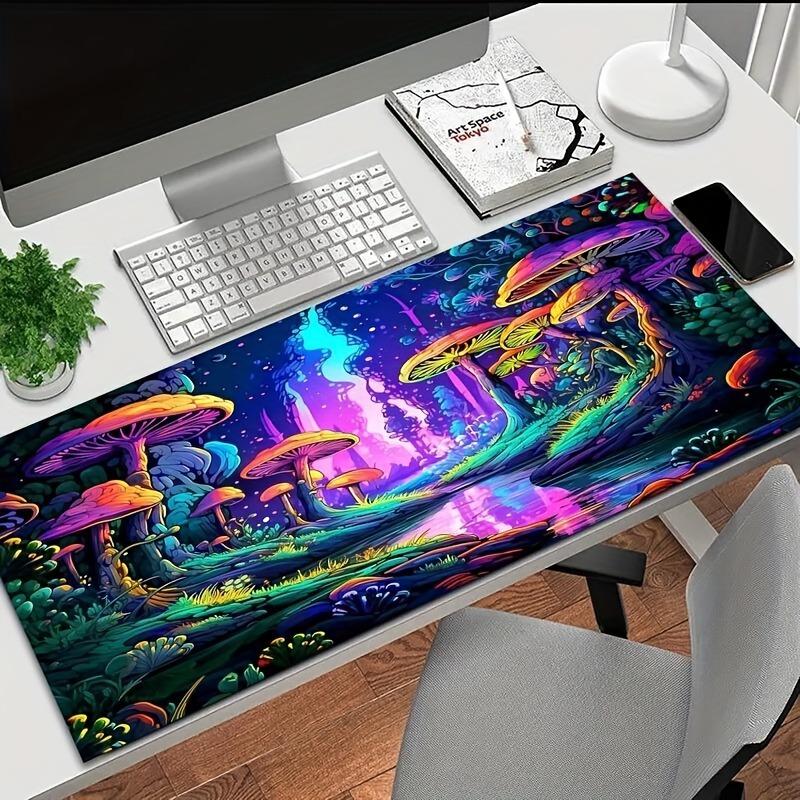 XXL Colorful Forest Mushroom Gaming Mouse Pad Non-Slip Rubber 90X40cm Desktop Mat Computer Mousepad Desk for Laptop Accessory