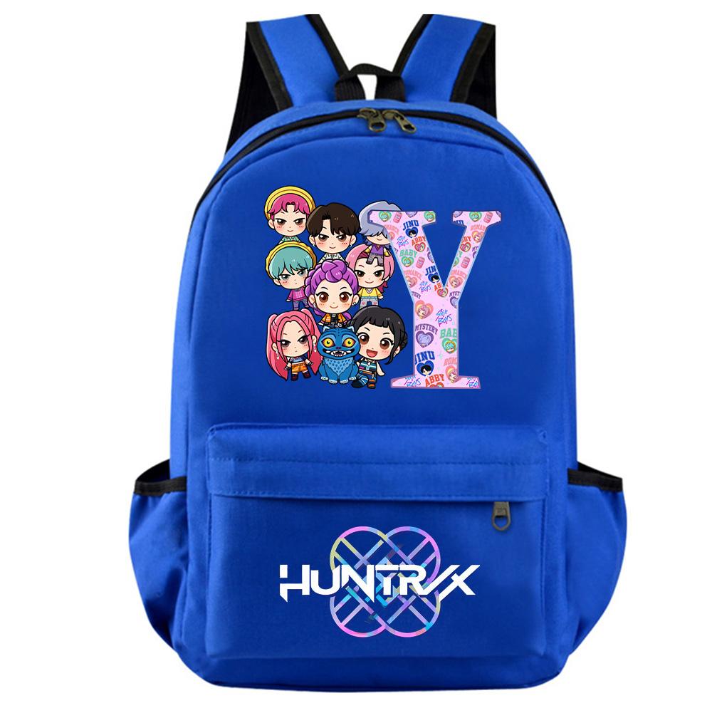Mochila Estampada Caçadores de Demônios Kpop com 26 Letras Inglesas para Adolescente Estudante Menina Menino Mochila Escolar Bolsa de Livros Mulheres Grande Capacidade Bolsa de Viagem Presente para Criança Rucksak