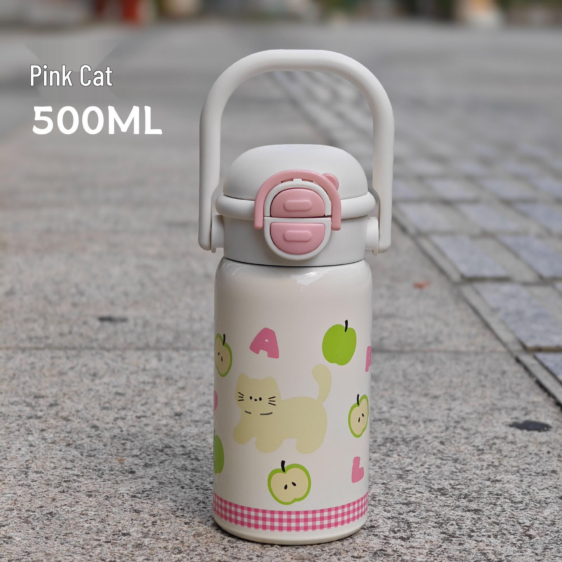 

316 Stainless Steel Portable Thermos Cup for Kids - High-Appearance, Food-Grade Straw Cup for Girls, Double-Walled Insulation 500ml
