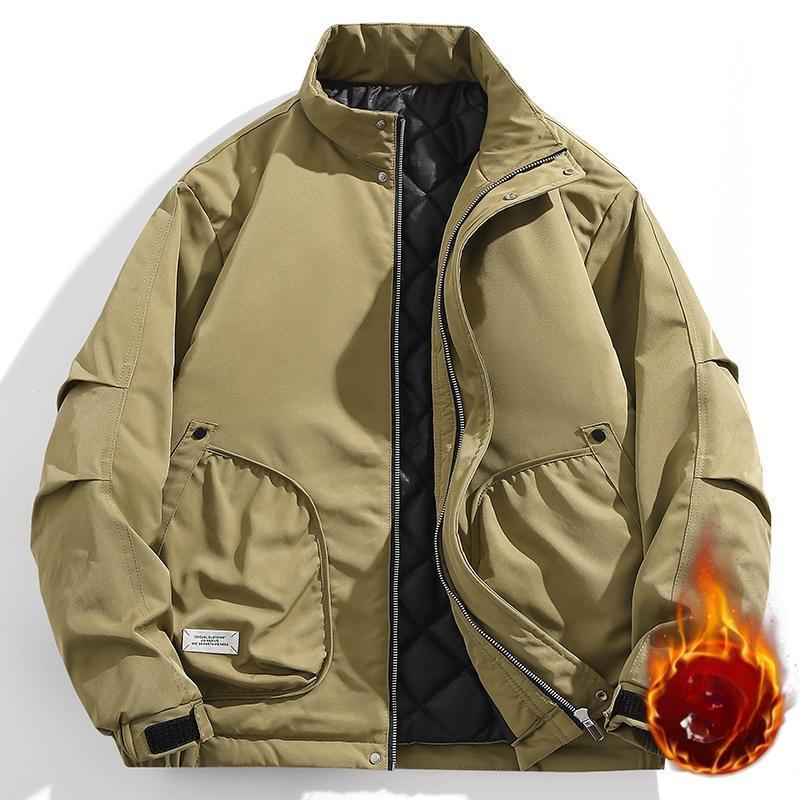 Large Size Jacket Men's Spring and Autumn New Men's Stand-up Collar Jacket Versatile Casual Jacket Fat Coat