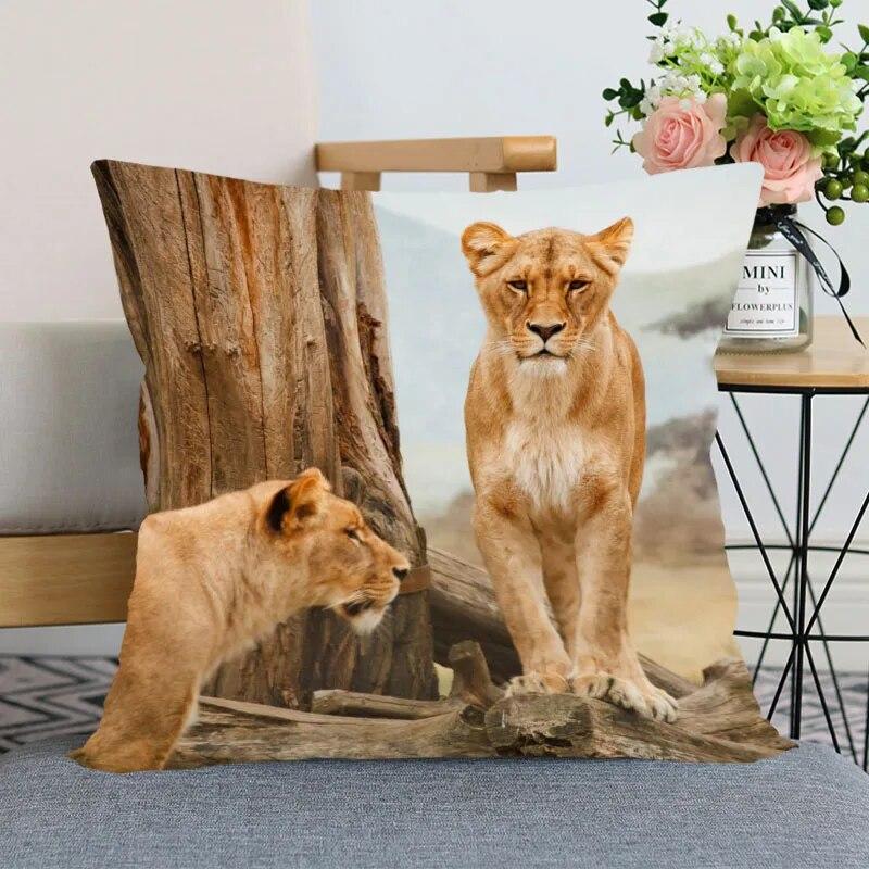New Arrival Lion Animal Pillowcase Home Decoration  Invisible Zipper
