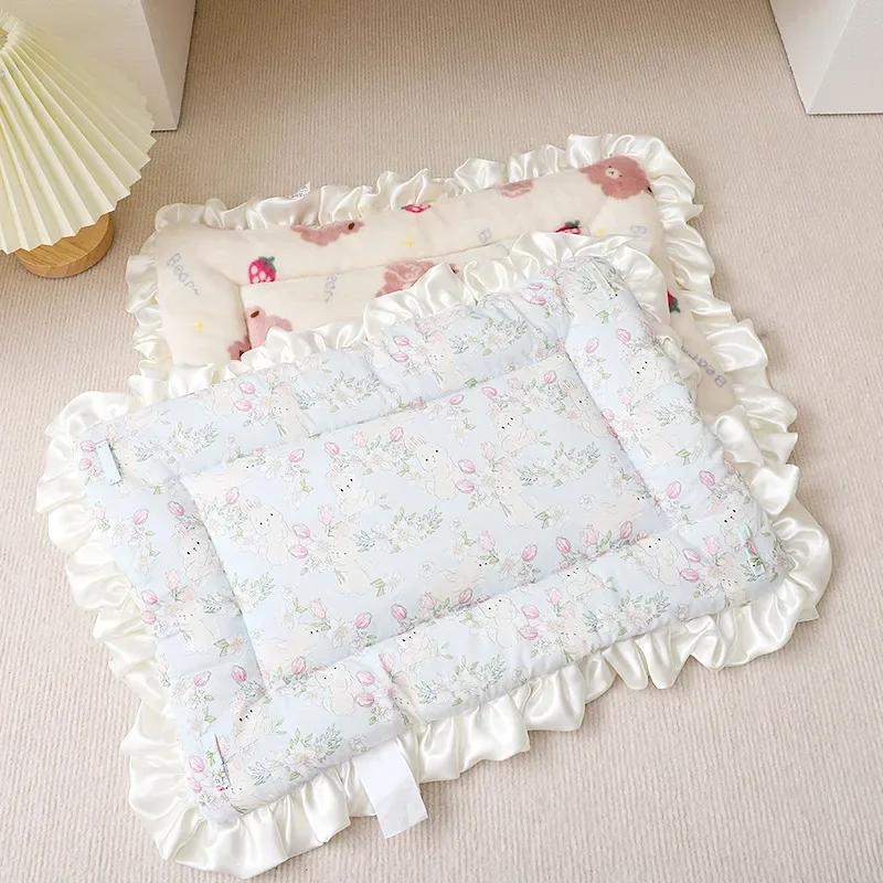 1PC Double sided Pet Sleeping Mat Dog Bed Cat Bed Soft Hair Thickened Blanket Pad Fleece Home Washable Warm Blanket Pet Supplies