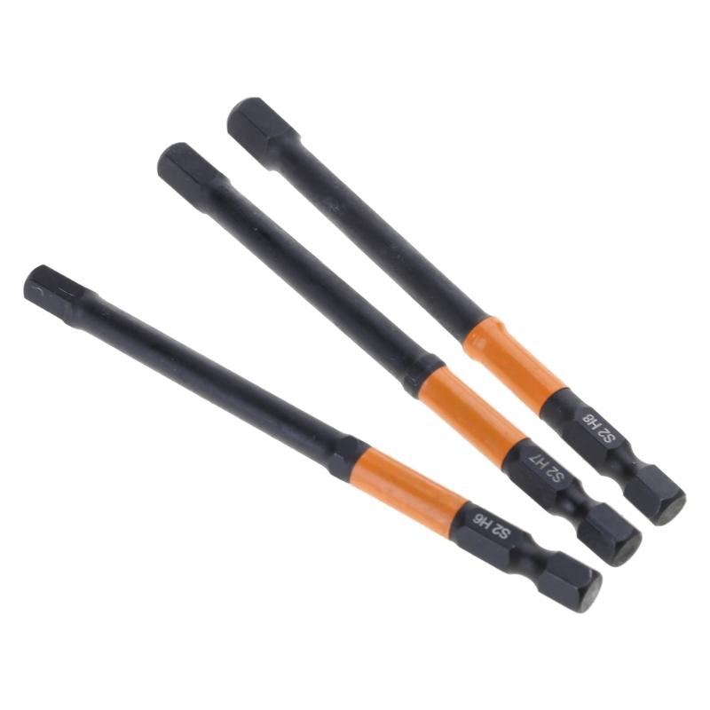 10Pcs Impacts Hex Head Wrenches Drill Bit Set 1/4" Hex Shank Steel Hex Bit Set Tip with Magnetism Screwdriver Bit