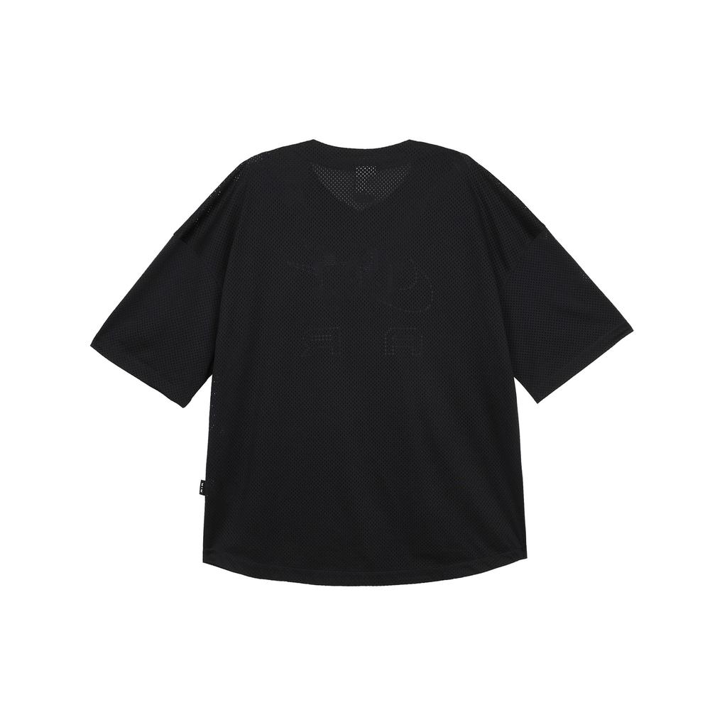 Nike Pánský pletený top s jedním knoflíkem, spadlými rameny, prodyšný, s kulatým výstřihem, černý FN2149-010