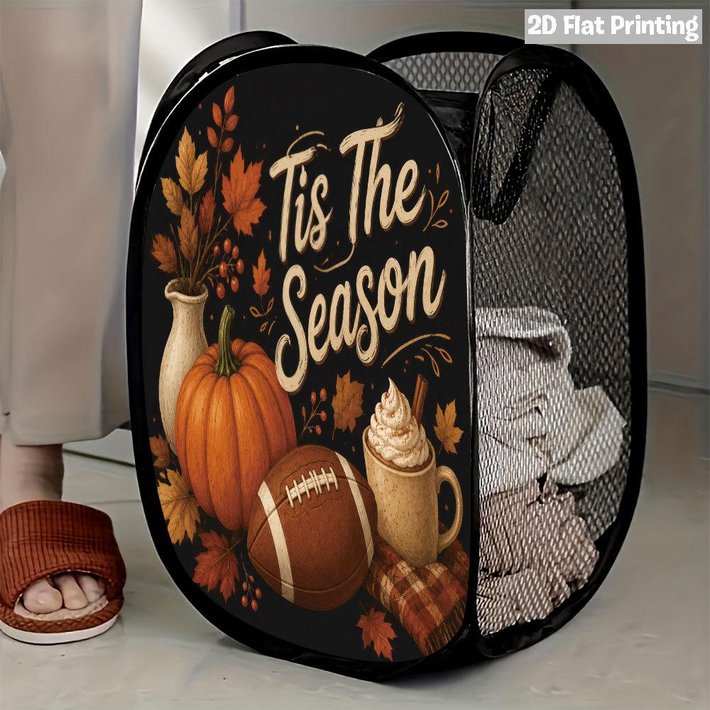 1Pcs Autumn Sunflower Pumpkin Series 6 Pop-Up Laundry Hamper Expandable Mesh Hamper Basket for Room Bedroom Bathroom Organization Contemporary Storage