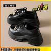 Leather platform women's new autumn retro small leather shoes, comfortable and versatile height-increasing single shoes