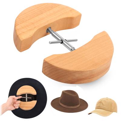 Repacego nastavitelný dřevěný držák na klobouky, udržovač tvaru čepice, prémiový věšák na klobouky Fedora pro úložný prostor, kovbojské držáky na baseballové klobouky
