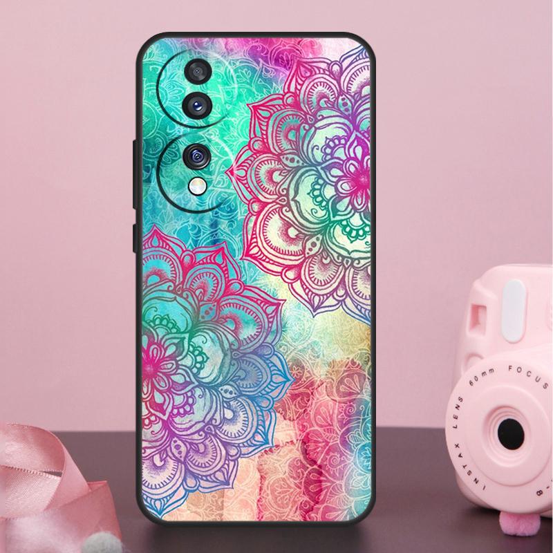Elegant Mandala Floral Design Case For Honor 200 400 Pro 50 70 90 X9a X9b X9c X9d X8b X8c Win Magic 7 Lite 5 6 8 Pro Cover