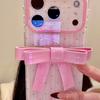 Korean Style Polka Dot 3D Pink Bow iPhone 17 Pro Max Case Creative Design 14 Pro Cover Fashion Full Edge Protection