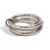 Multiple Layers Strand Loop Indext Finger Zircon Rings for Women Stainless Steel Gold Plated Ring