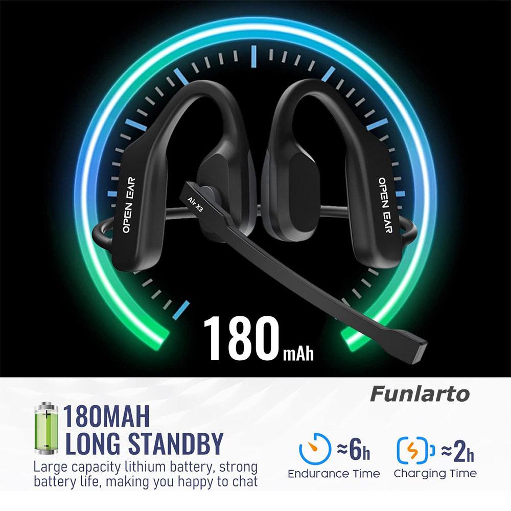 Trucker Bluetooth Headset Sports Wireless Headphones with Removeable Boom Microphone Mute Button Open Ear Bluetooth Earphones