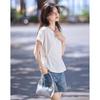 Cloud Cotton Spliced Drawstring Short Sleeve T-Shirt